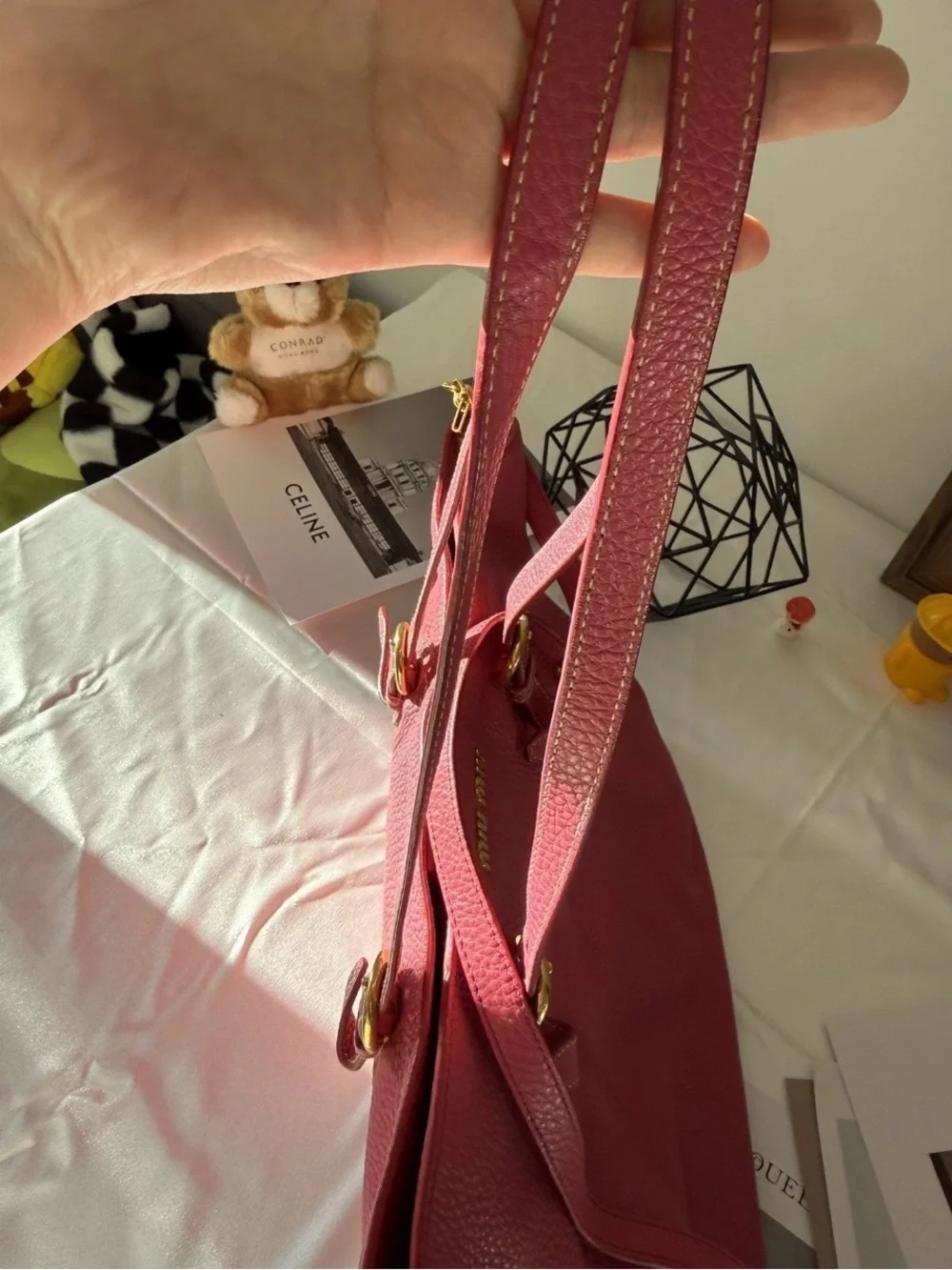 Miu Miu Fuchsia Pink Leather Tote